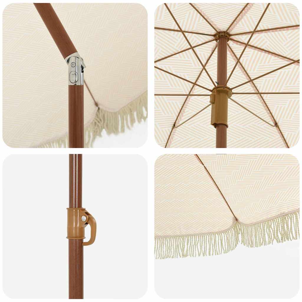 vidaXL Parasol plażowy Żółty i Biały 160 x 160 x 196 cm