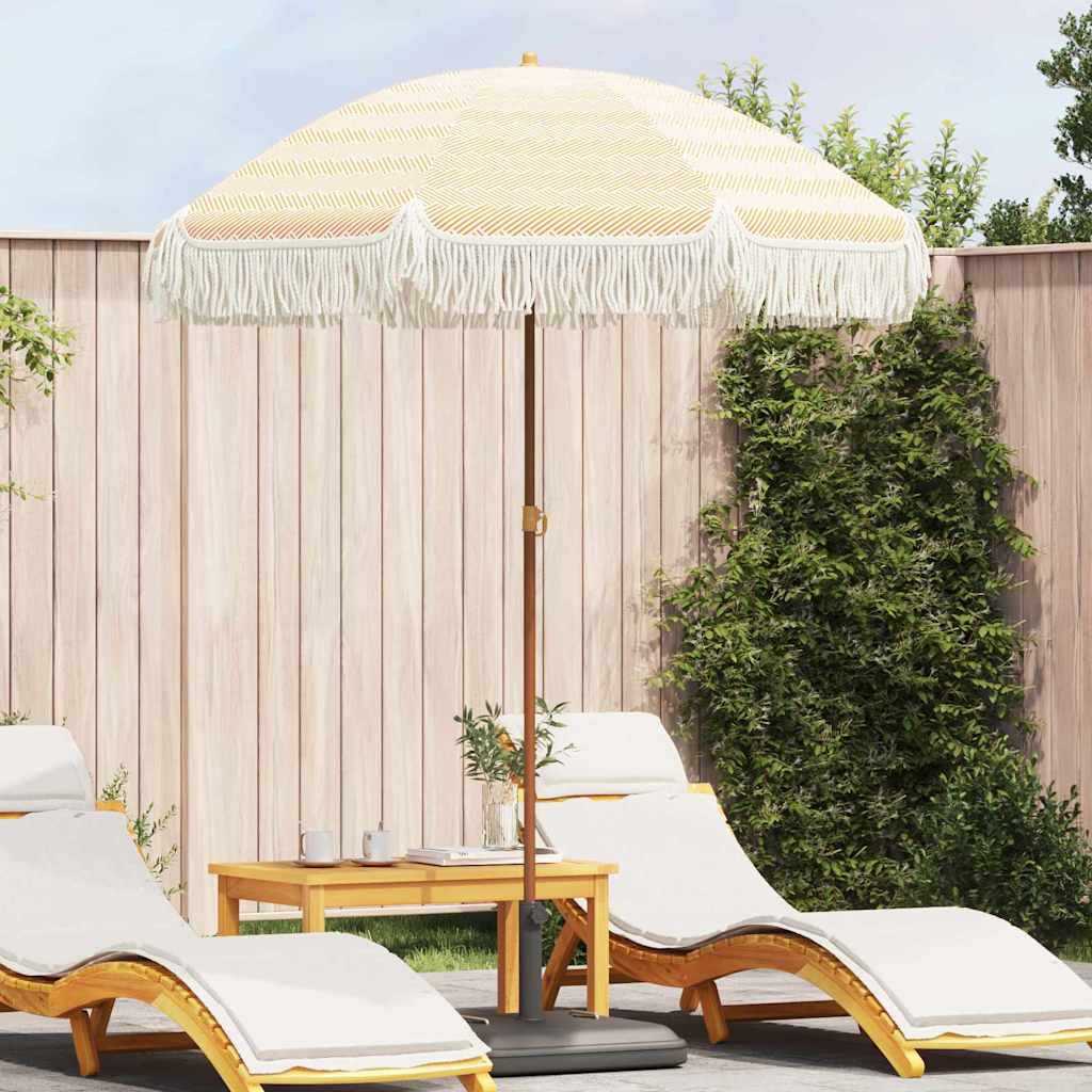 vidaXL Parasol plażowy Żółty i Biały 160 x 160 x 196 cm