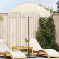 vidaXL Parasol plażowy Żółty i Biały 160 x 160 x 196 cm