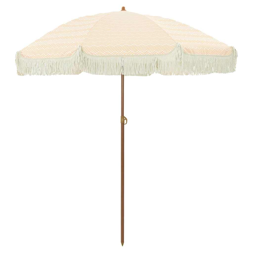 vidaXL Parasol plażowy Żółty i Biały 160 x 160 x 196 cm