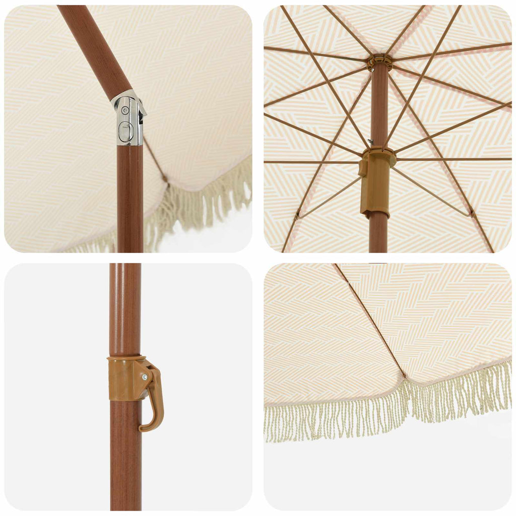 vidaXL Parasol plażowy Żółty i Biały 205 x 205 x 210 cm