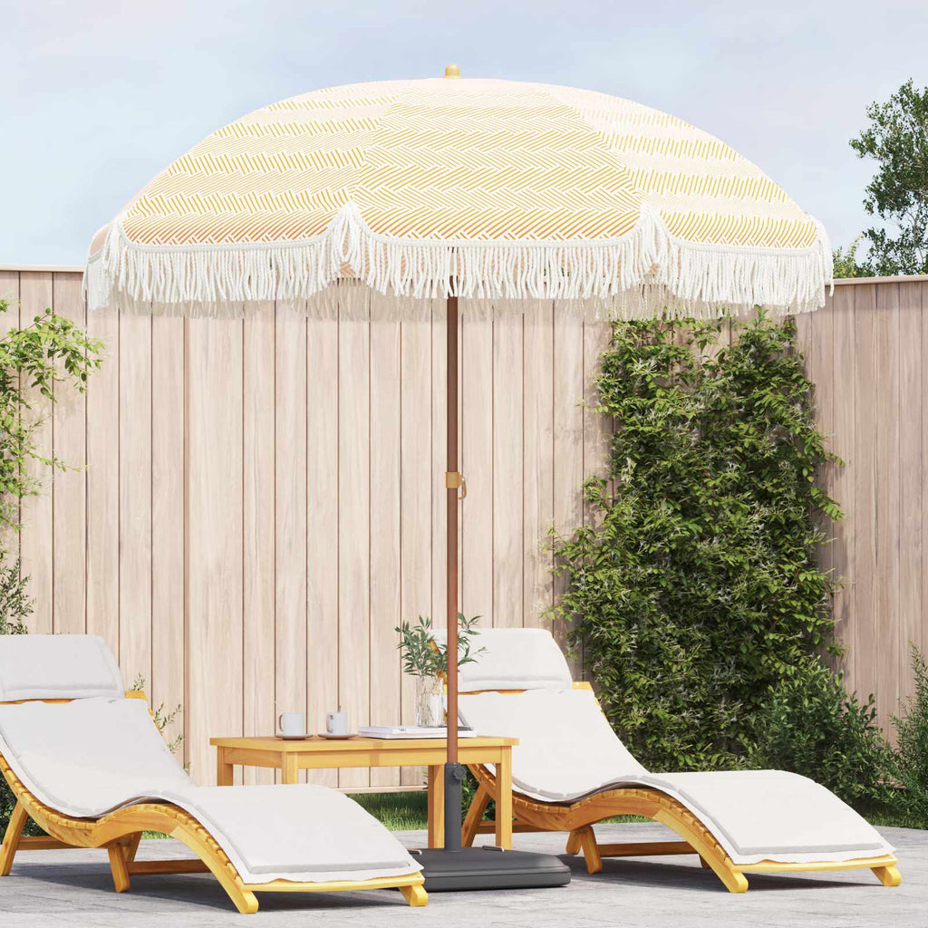vidaXL Parasol plażowy Żółty i Biały 205 x 205 x 210 cm