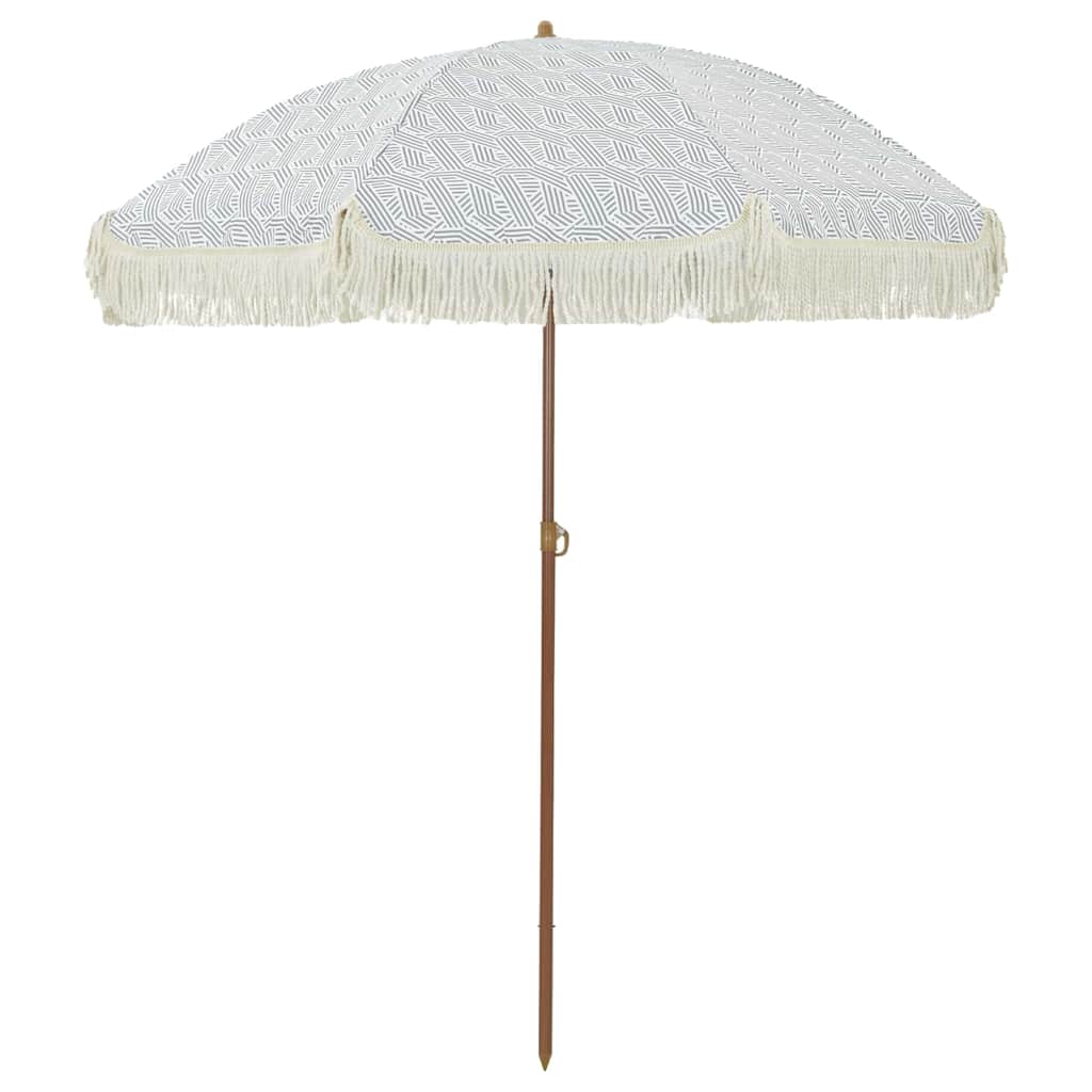 vidaXL Parasol plażowy Szary i biały 160 x 160 x 196 cm