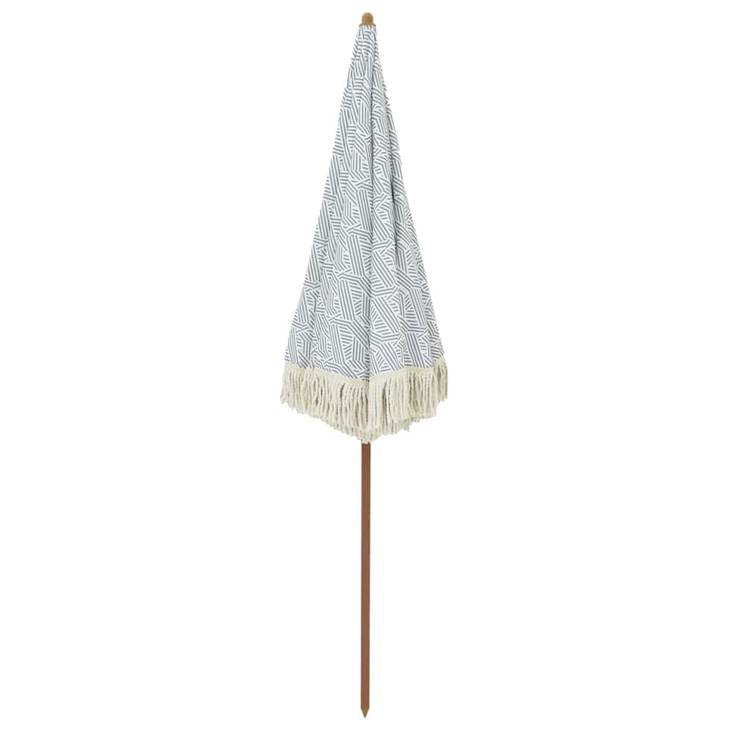 vidaXL Parasol plażowy Szary i biały 160 x 160 x 196 cm