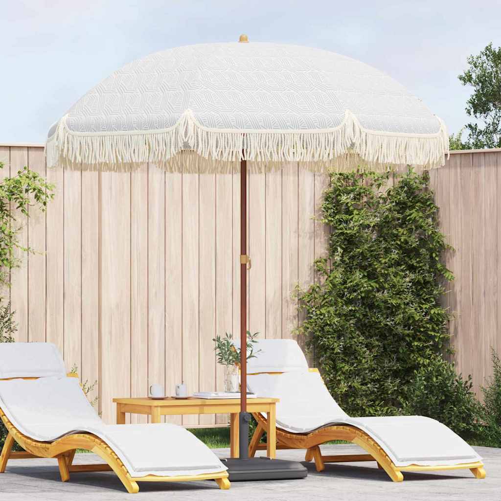 vidaXL Parasol plażowy Szary i biały 205 x 205 x 210 cm