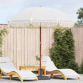 vidaXL Parasol plażowy Szary i biały 205 x 205 x 210 cm