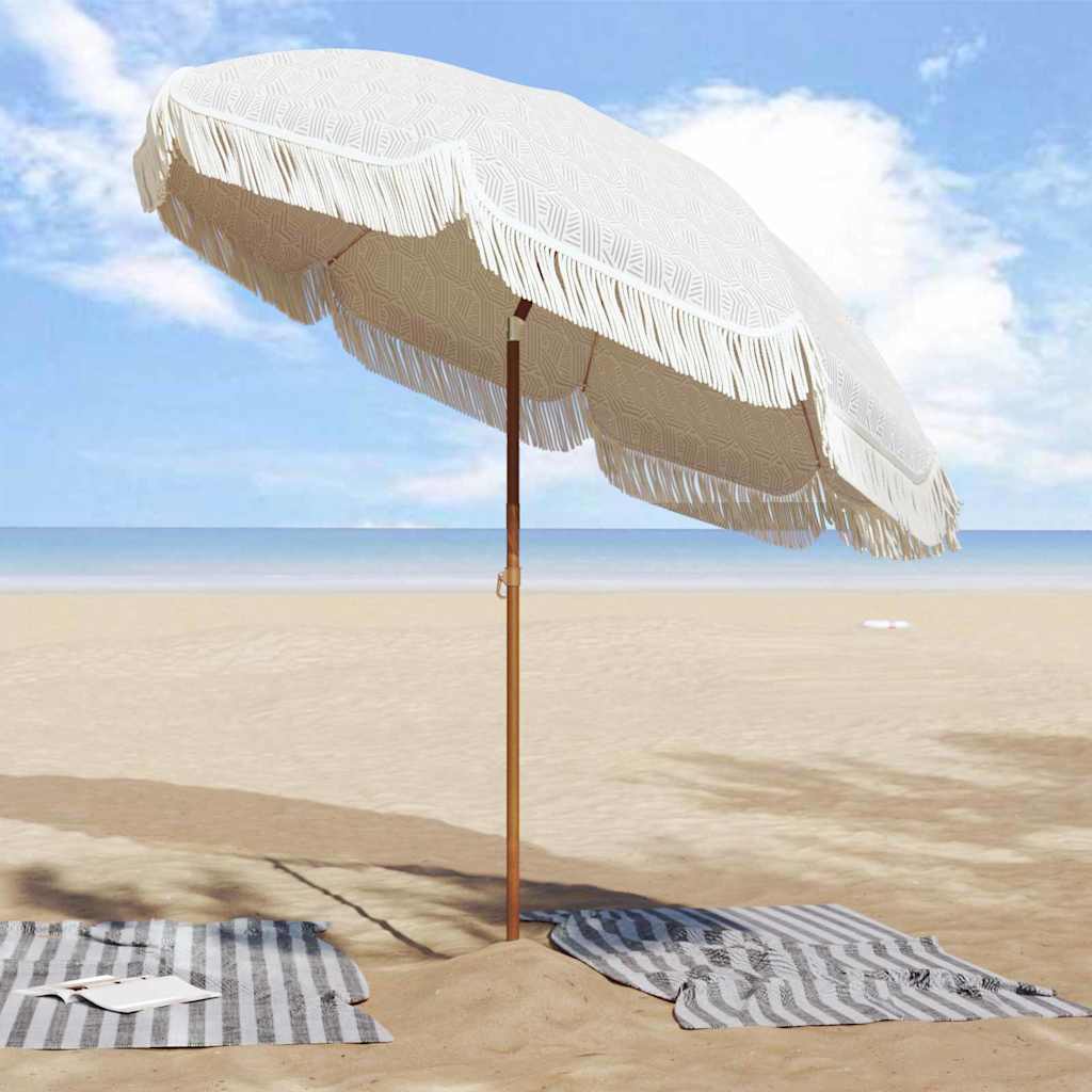 vidaXL Parasol plażowy Szary i biały 205 x 205 x 210 cm