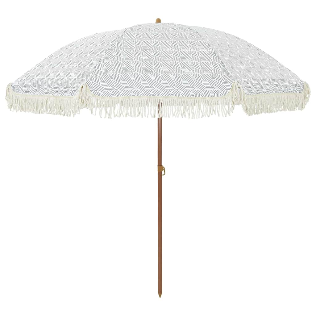 vidaXL Parasol plażowy Szary i biały 205 x 205 x 210 cm