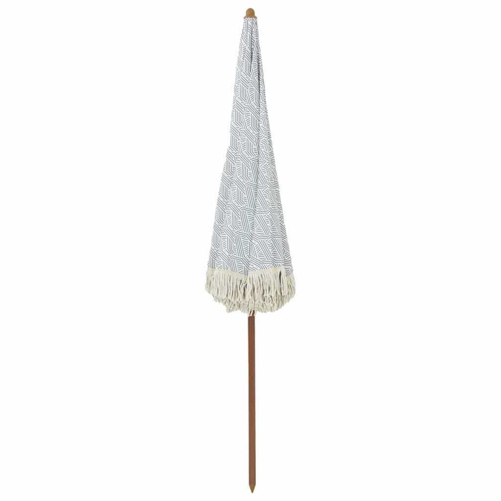vidaXL Parasol plażowy Szary i biały 205 x 205 x 210 cm