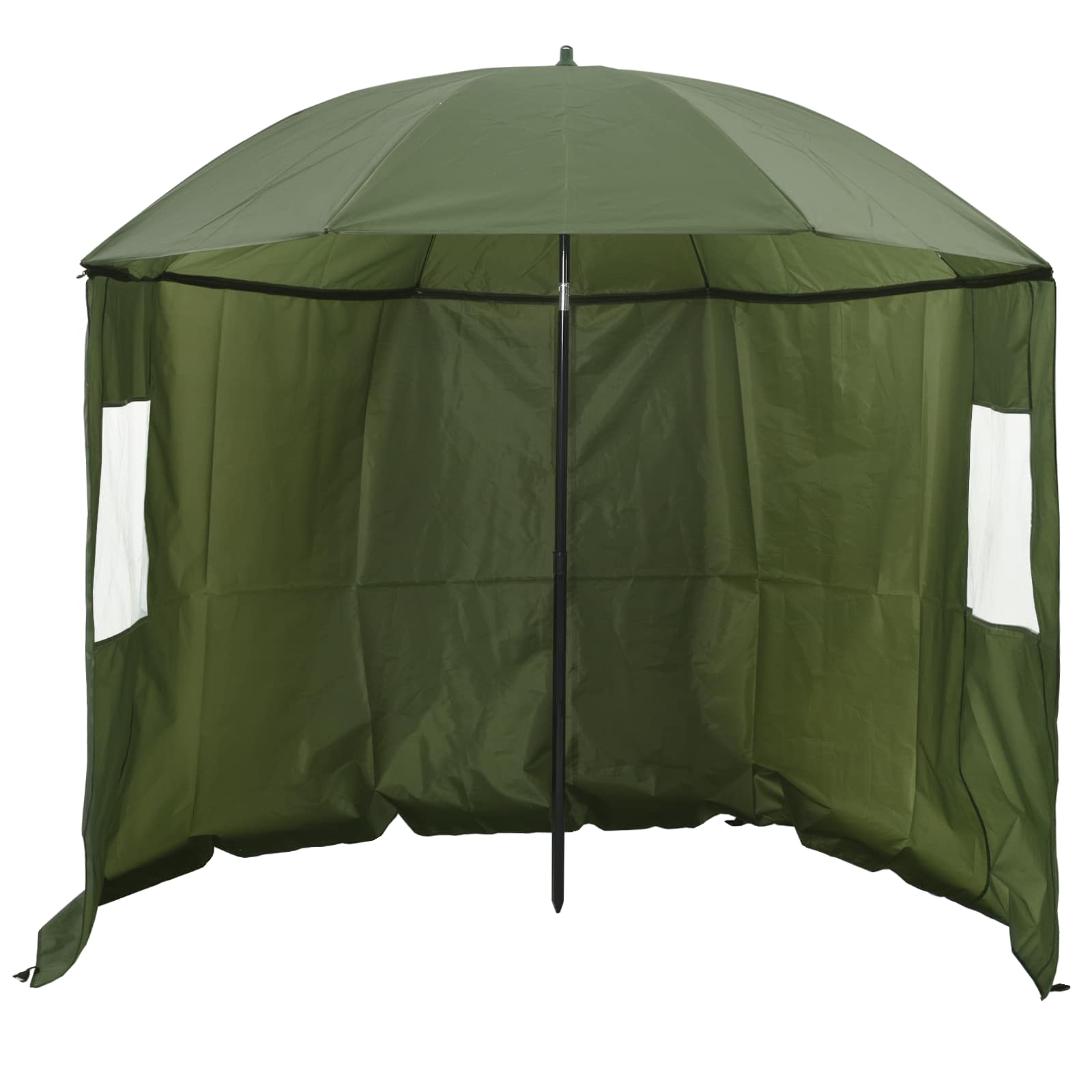 vidaXL Parasol wędkarski Żółta armia 240 x 210 cm Poliester Oxford
