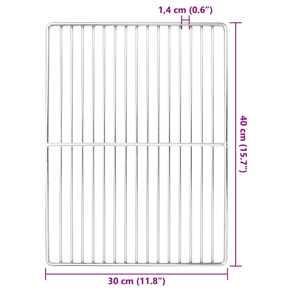 vidaXL Ruszt grillowy Srebrny 40 x 30 cm Stal nierdzewna