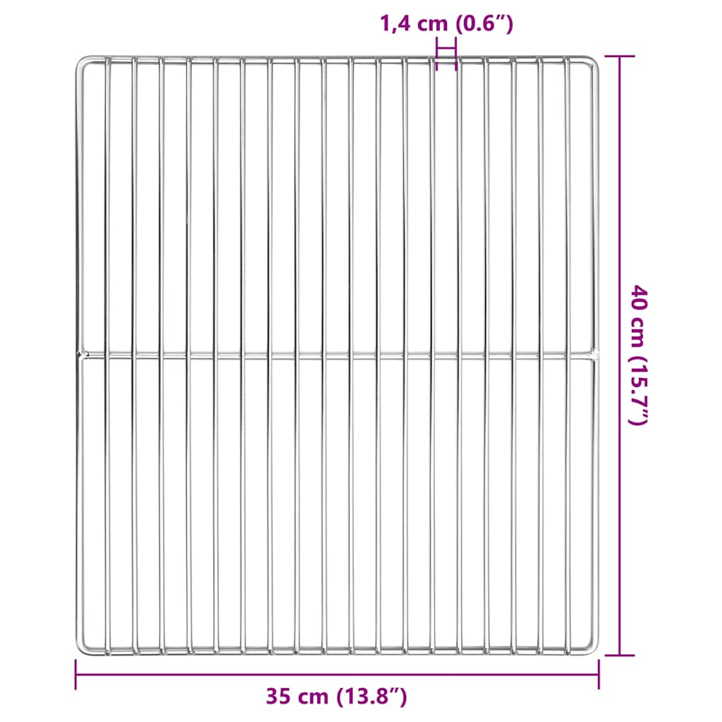 vidaXL Ruszt grillowy Srebrny 40 x 35 cm Stal nierdzewna