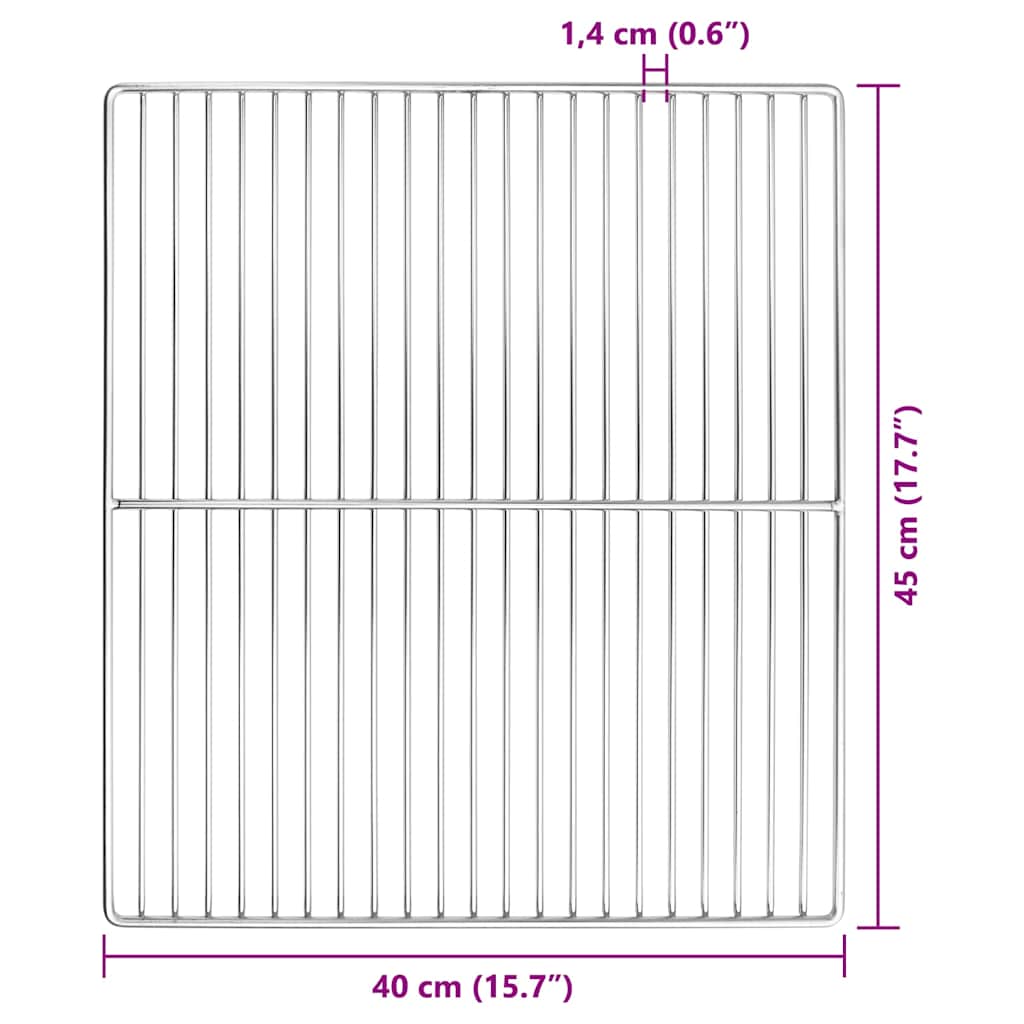 vidaXL Ruszt grillowy Srebrny 45 x 40 cm Stal nierdzewna