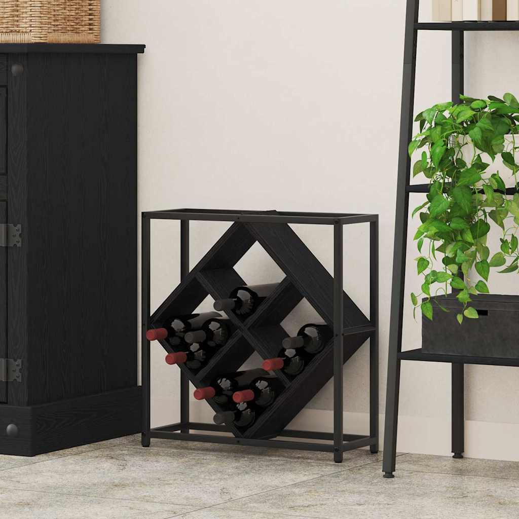 vidaXL Regał na wino Czarny Dąb 51 x 18 x 52,5 cm