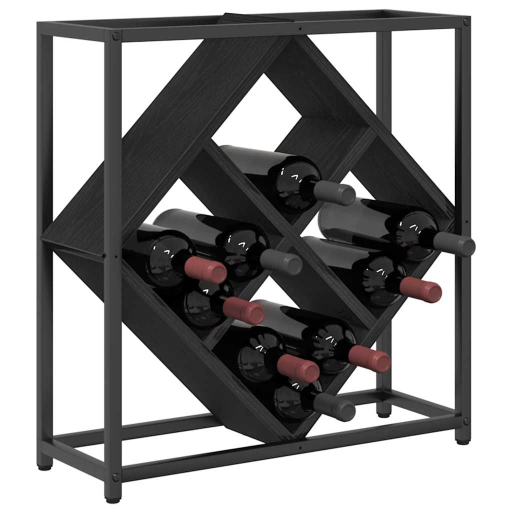 vidaXL Regał na wino Czarny Dąb 51 x 18 x 52,5 cm