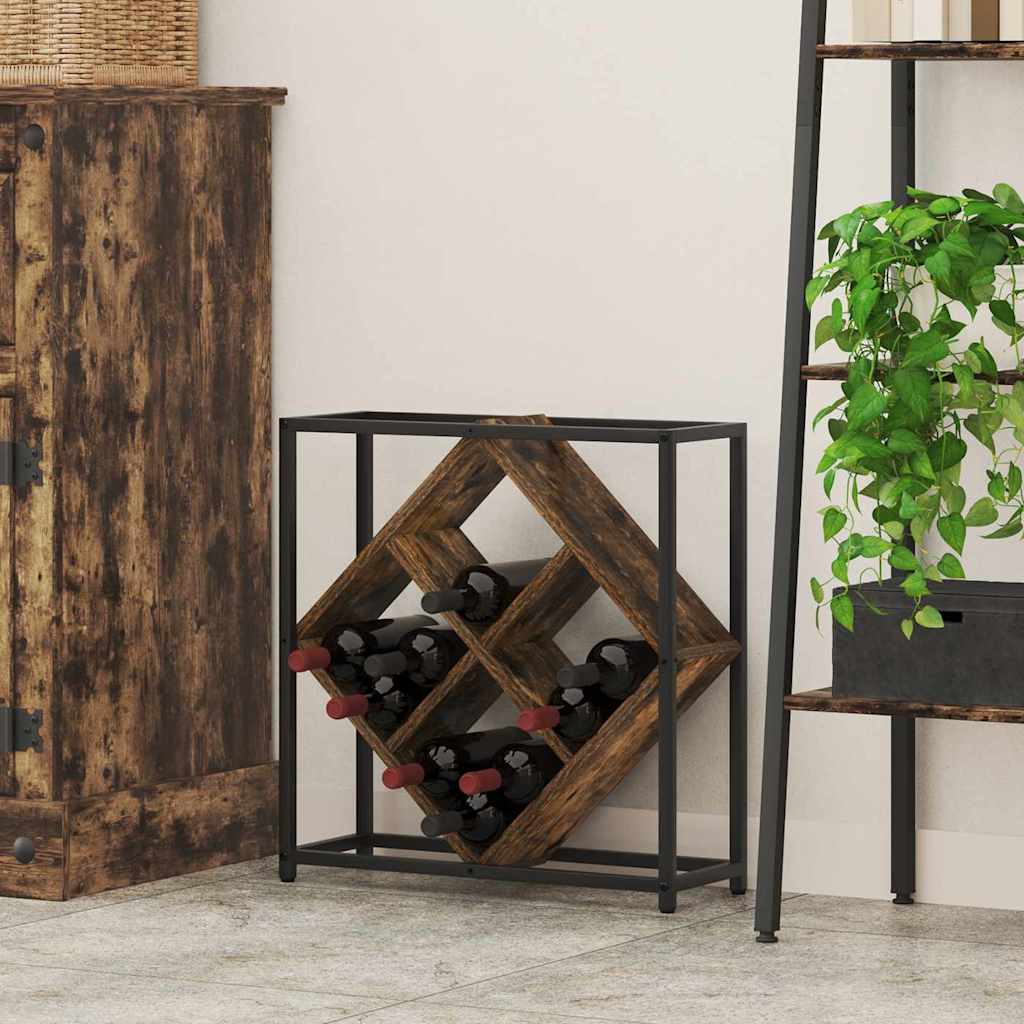 vidaXL Regał na wino Dąb wędzony 51 x 18 x 52,5 cm