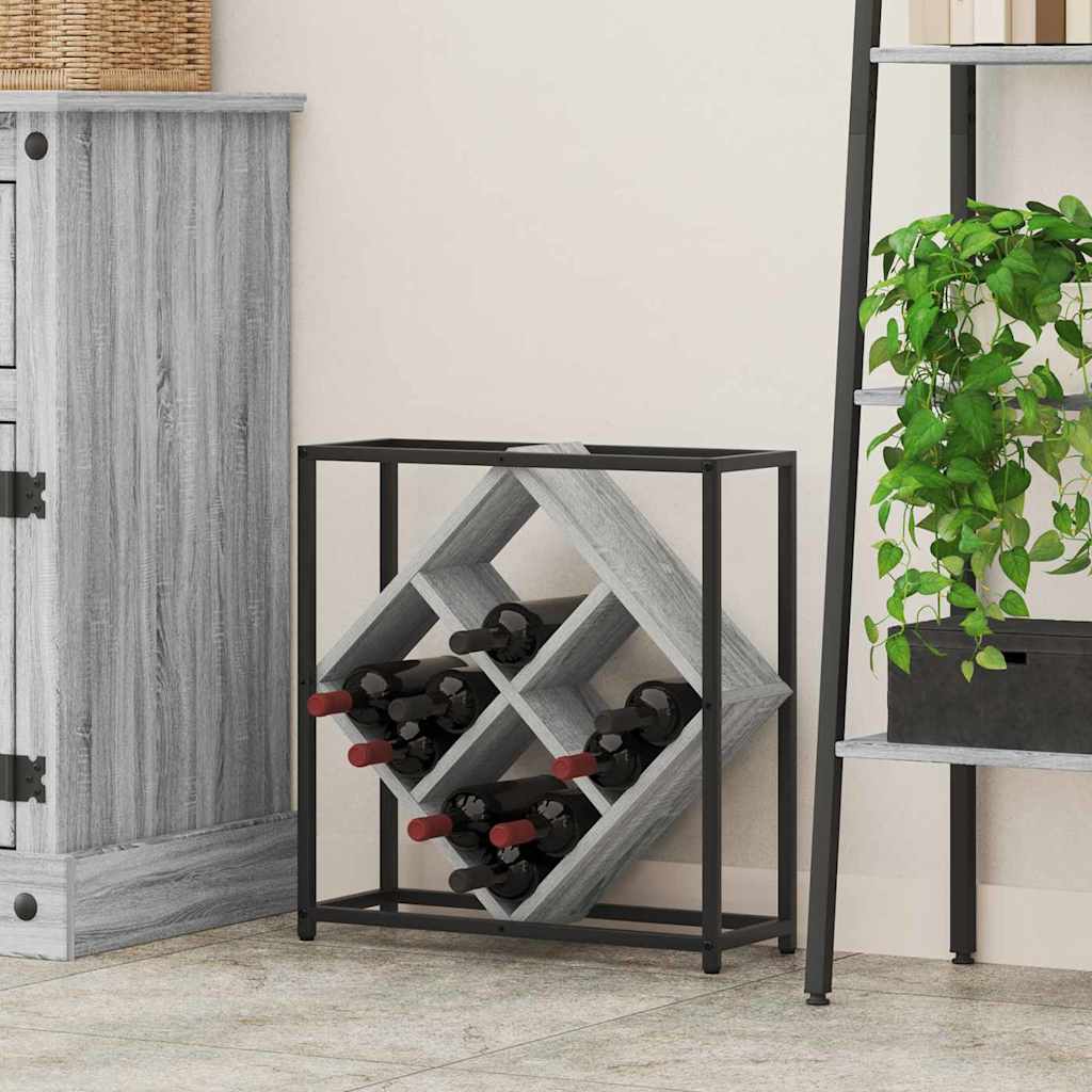 vidaXL Regał na wino Szary Sonoma 51 x 18 x 52,5 cm