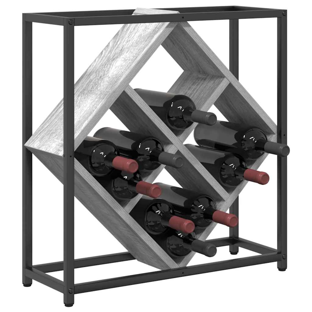 vidaXL Regał na wino Szary Sonoma 51 x 18 x 52,5 cm