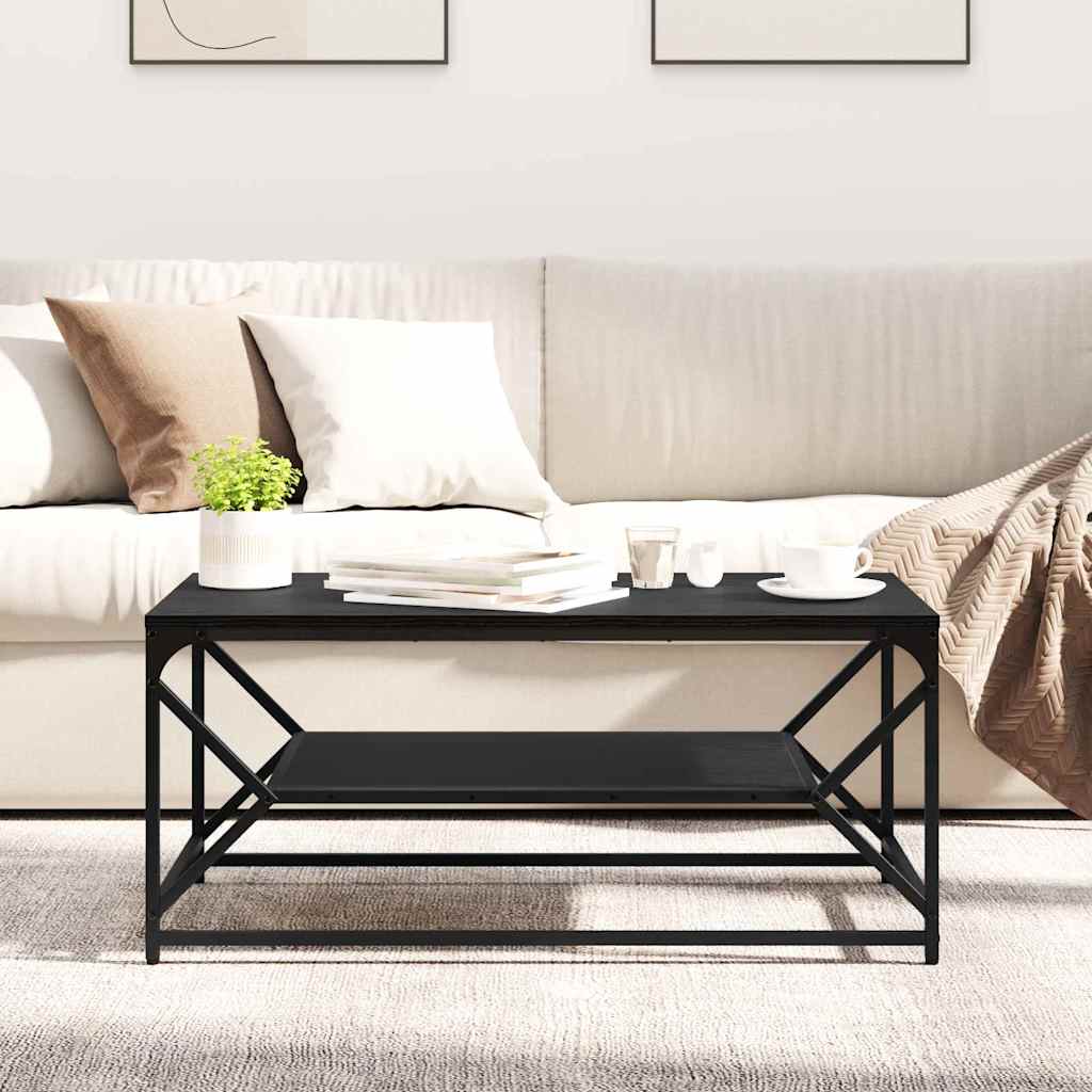 vidaXL Stolik kawowy Czarny Dąb 90 x 50 x 40 cm