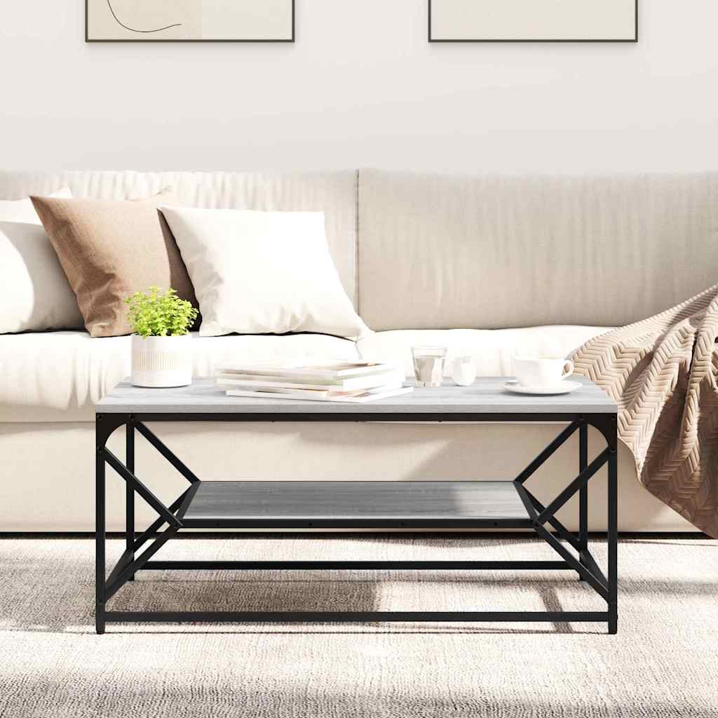 vidaXL Stolik kawowy Szary Sonoma 90 x 50 x 40 cm