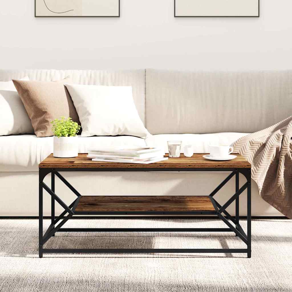 vidaXL Stolik kawowy Stare drewno 90 x 50 x 40 cm