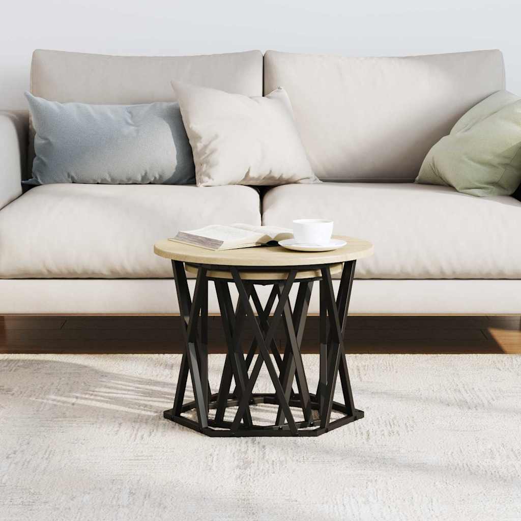 vidaXL Stolik boczny 2 pcs Dąb Sonoma Drewno inżynieryjne i stal