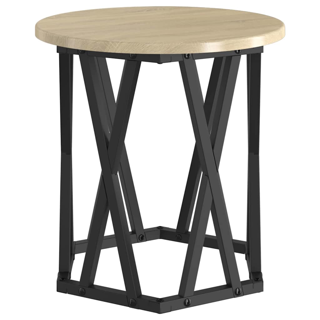 vidaXL Stolik boczny 2 pcs Dąb Sonoma Drewno inżynieryjne i stal