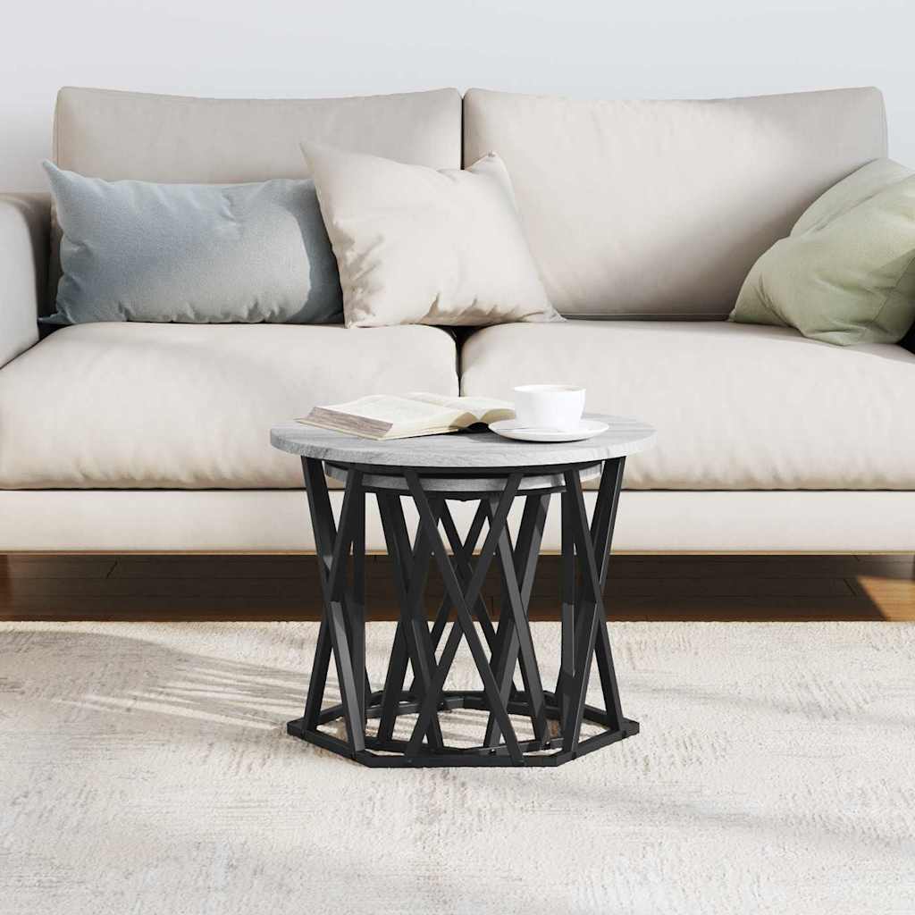 vidaXL Stolik boczny 2 pcs Szary Sonoma Drewno inżynieryjne i stal