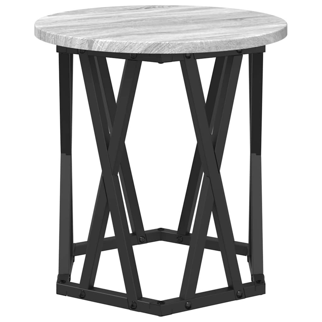 vidaXL Stolik boczny 2 pcs Szary Sonoma Drewno inżynieryjne i stal