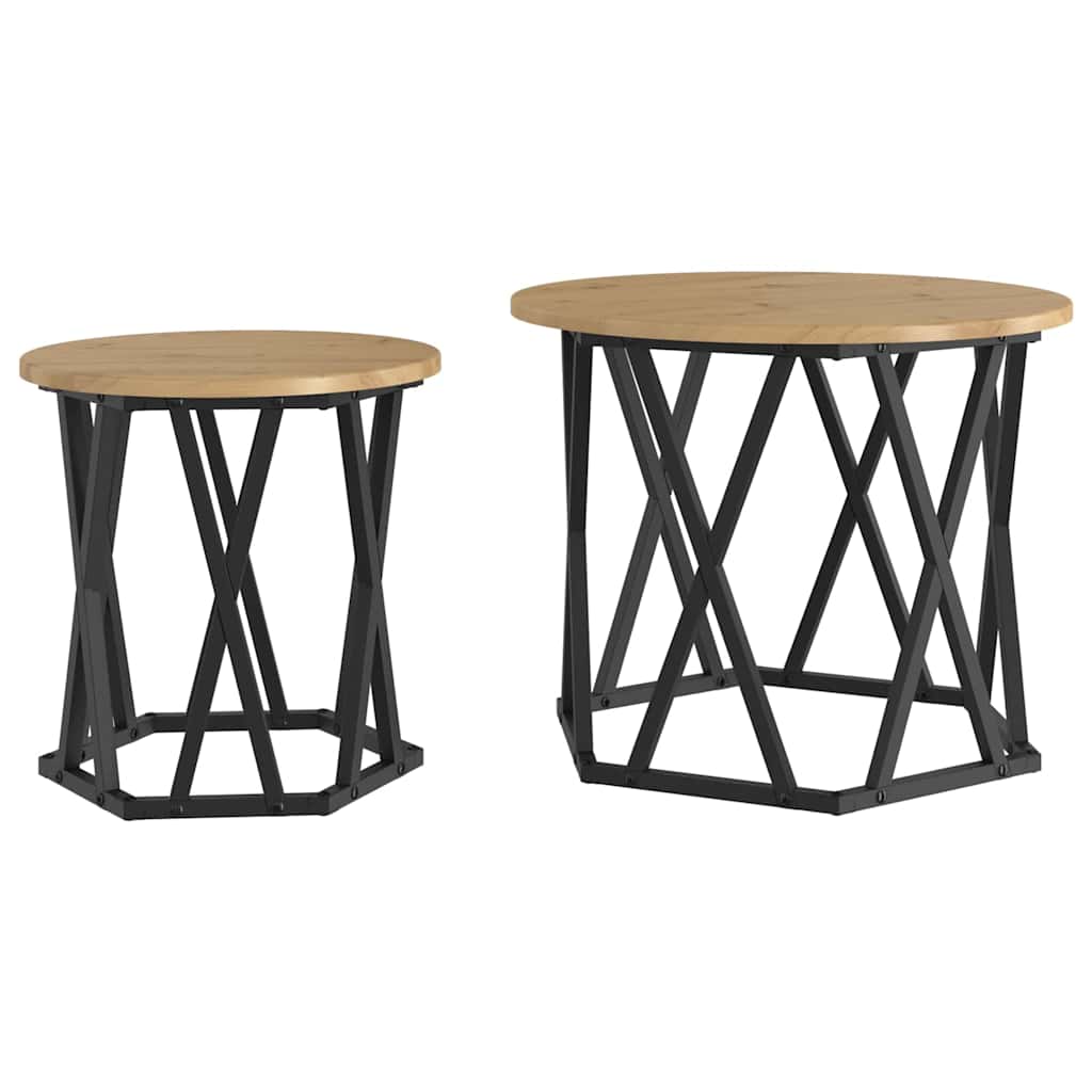 vidaXL Stolik boczny 2 pcs Dąb rzemieślniczy
