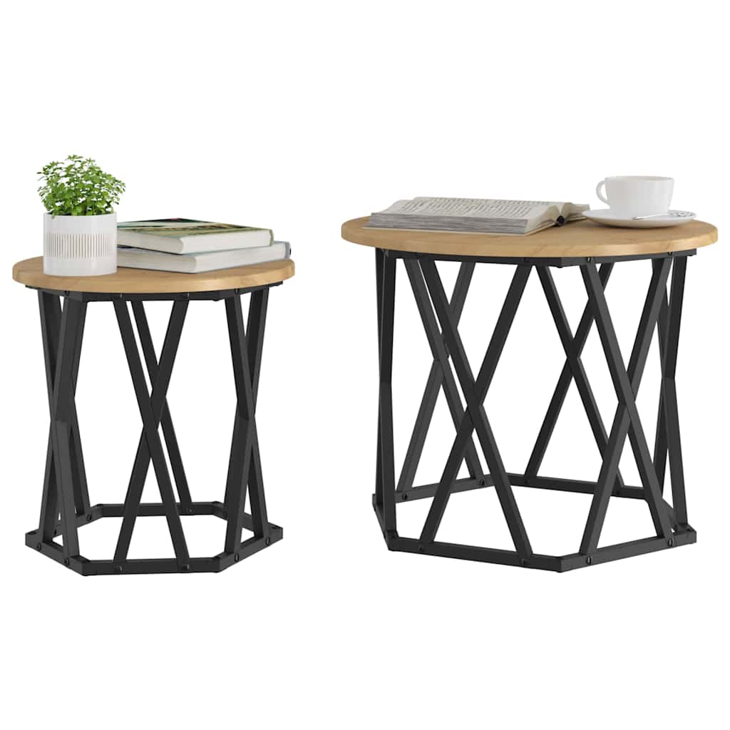 vidaXL Stolik boczny 2 pcs Dąb rzemieślniczy
