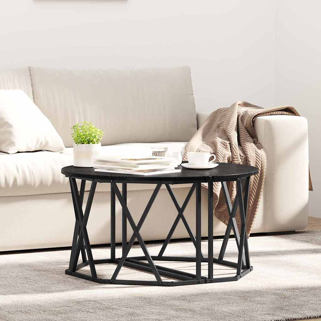vidaXL Stolik kawowy Czarny Dąb 80 x 80 x 42 cm
