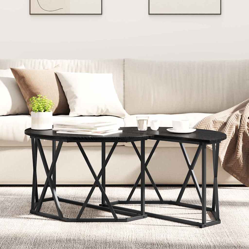 vidaXL Stolik kawowy Czarny Dąb 80 x 80 x 42 cm