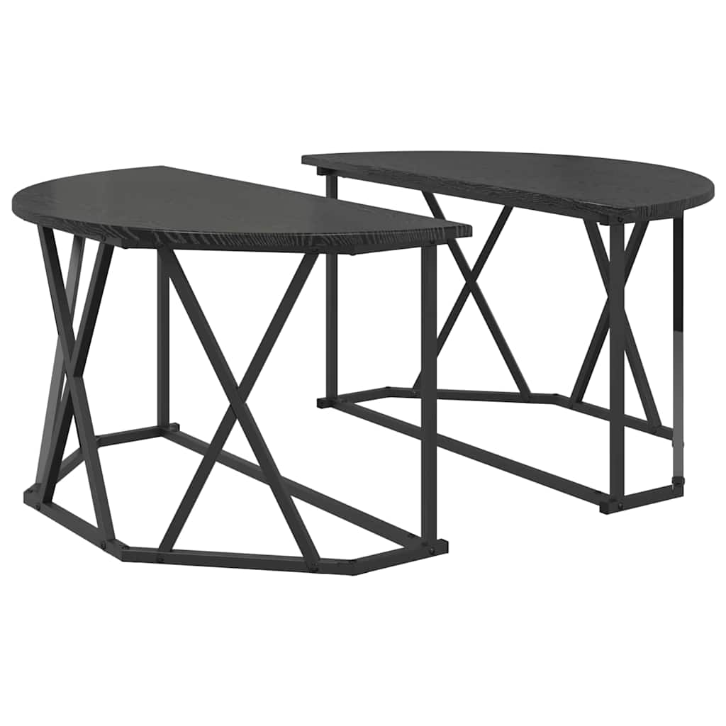 vidaXL Stolik kawowy Czarny Dąb 80 x 80 x 42 cm