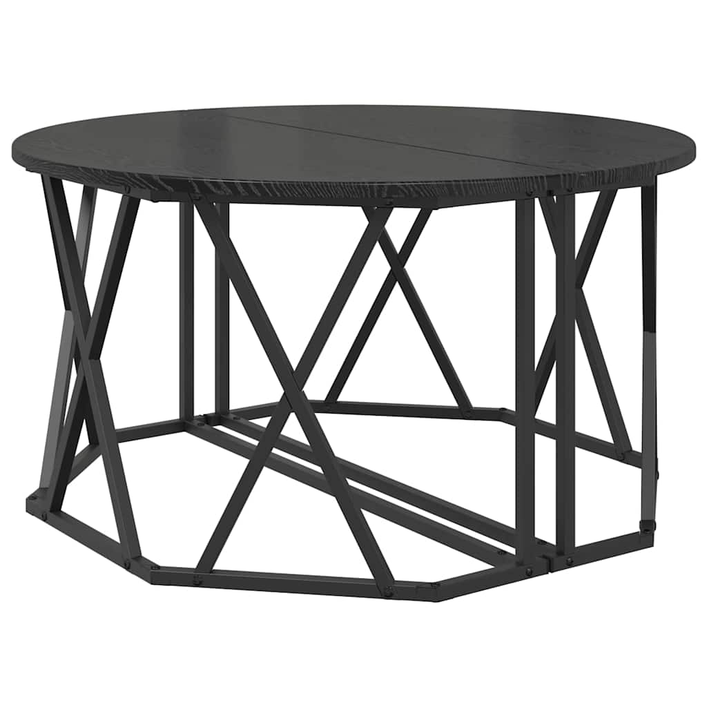 vidaXL Stolik kawowy Czarny Dąb 80 x 80 x 42 cm