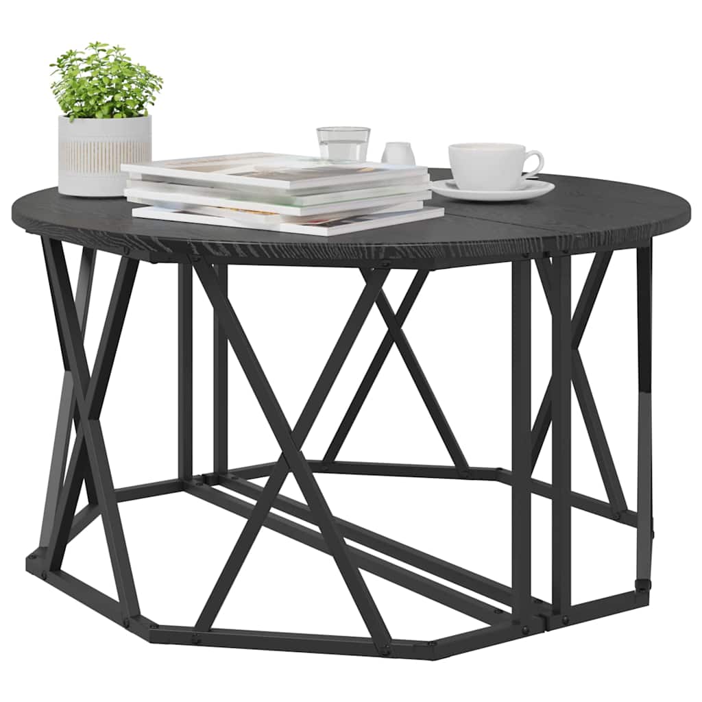 vidaXL Stolik kawowy Czarny Dąb 80 x 80 x 42 cm