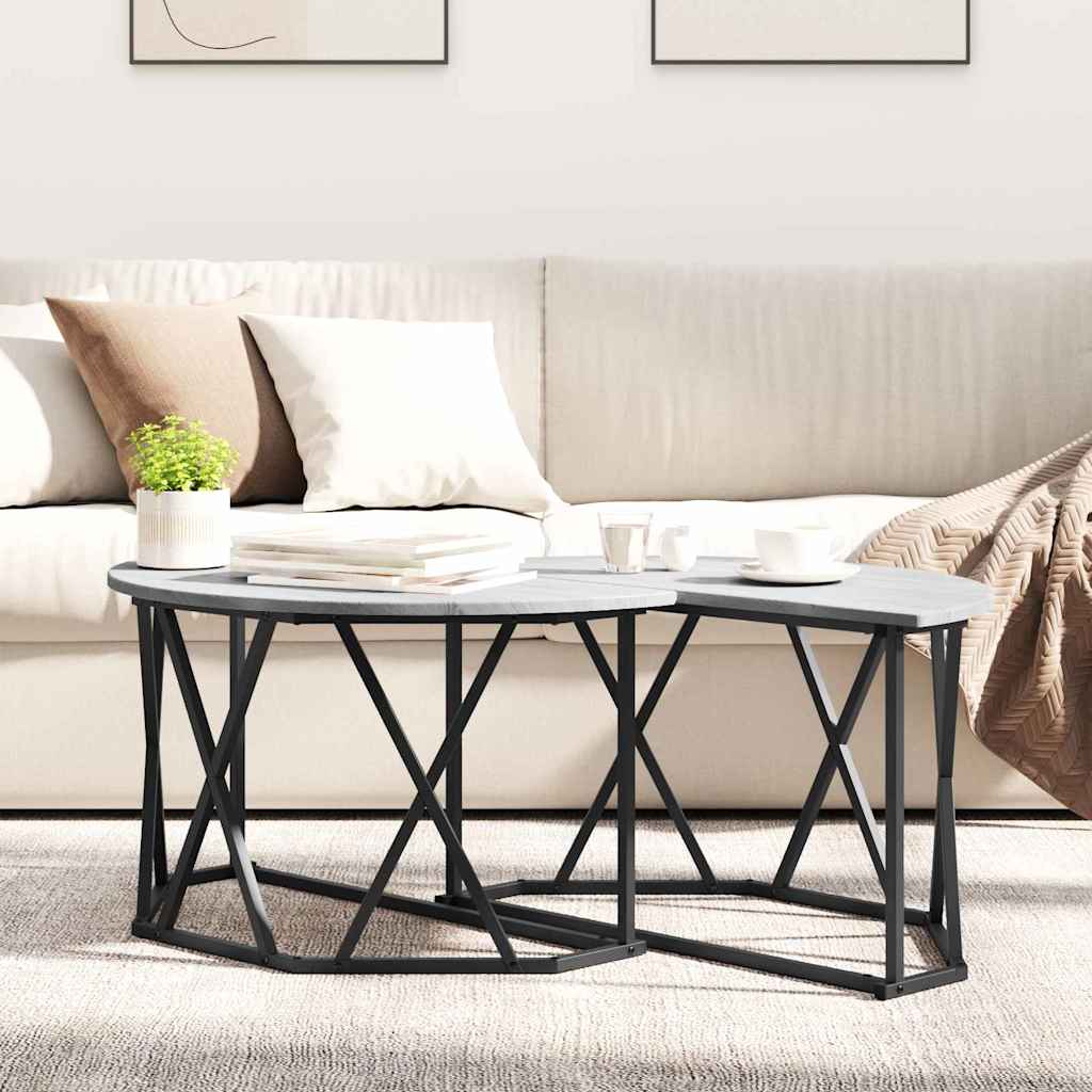 vidaXL Stolik kawowy Szary Sonoma 80 x 80 x 42 cm