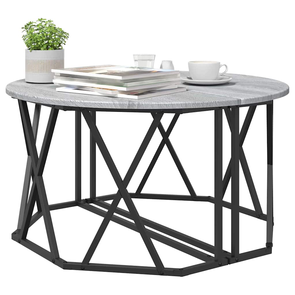 vidaXL Stolik kawowy Szary Sonoma 80 x 80 x 42 cm
