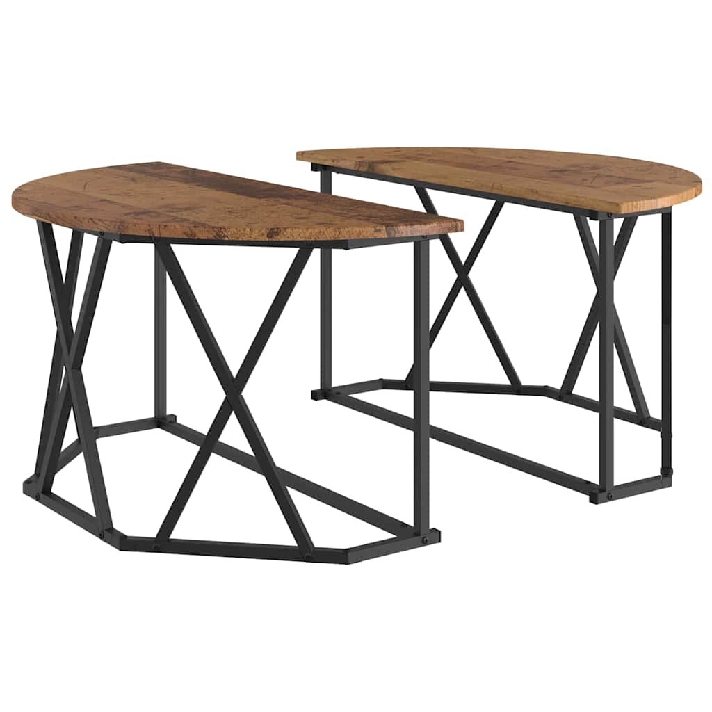 vidaXL Stolik kawowy Stare drewno 80 x 80 x 42 cm