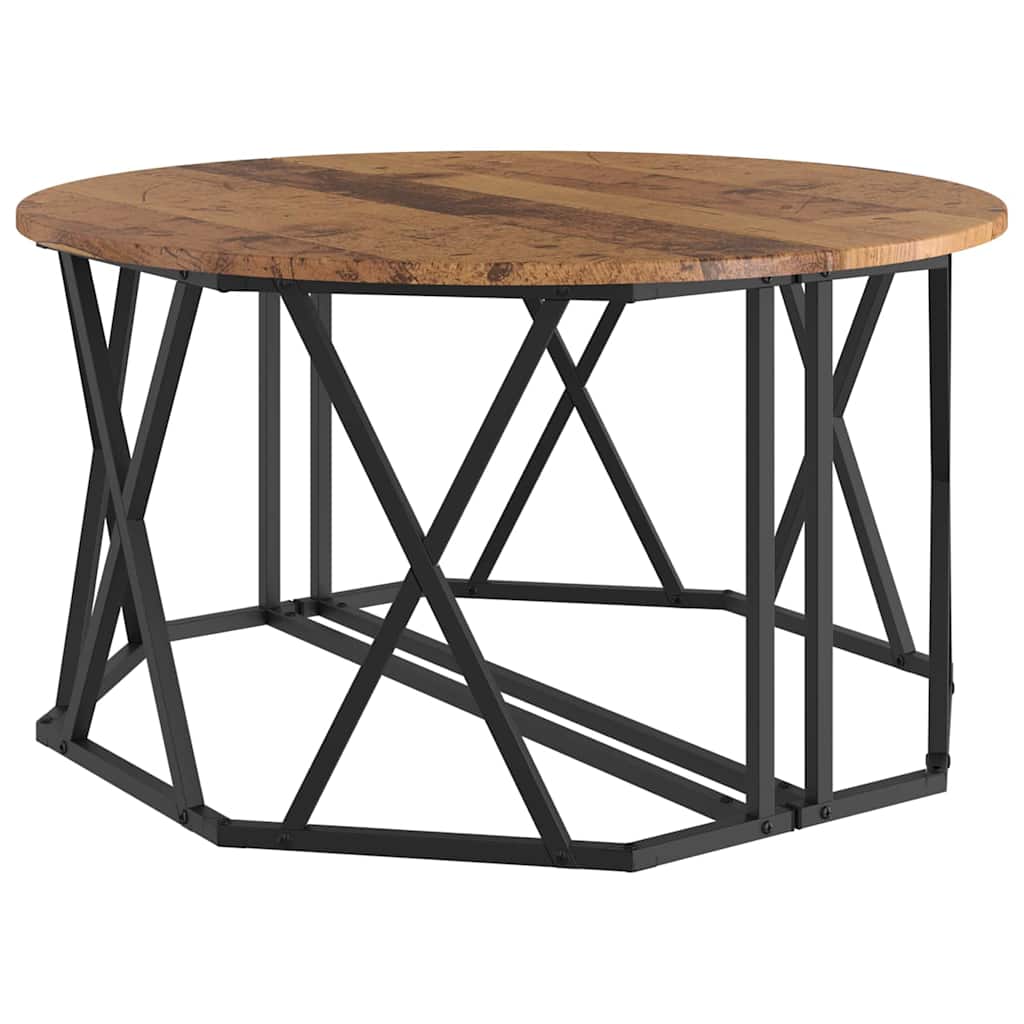 vidaXL Stolik kawowy Stare drewno 80 x 80 x 42 cm