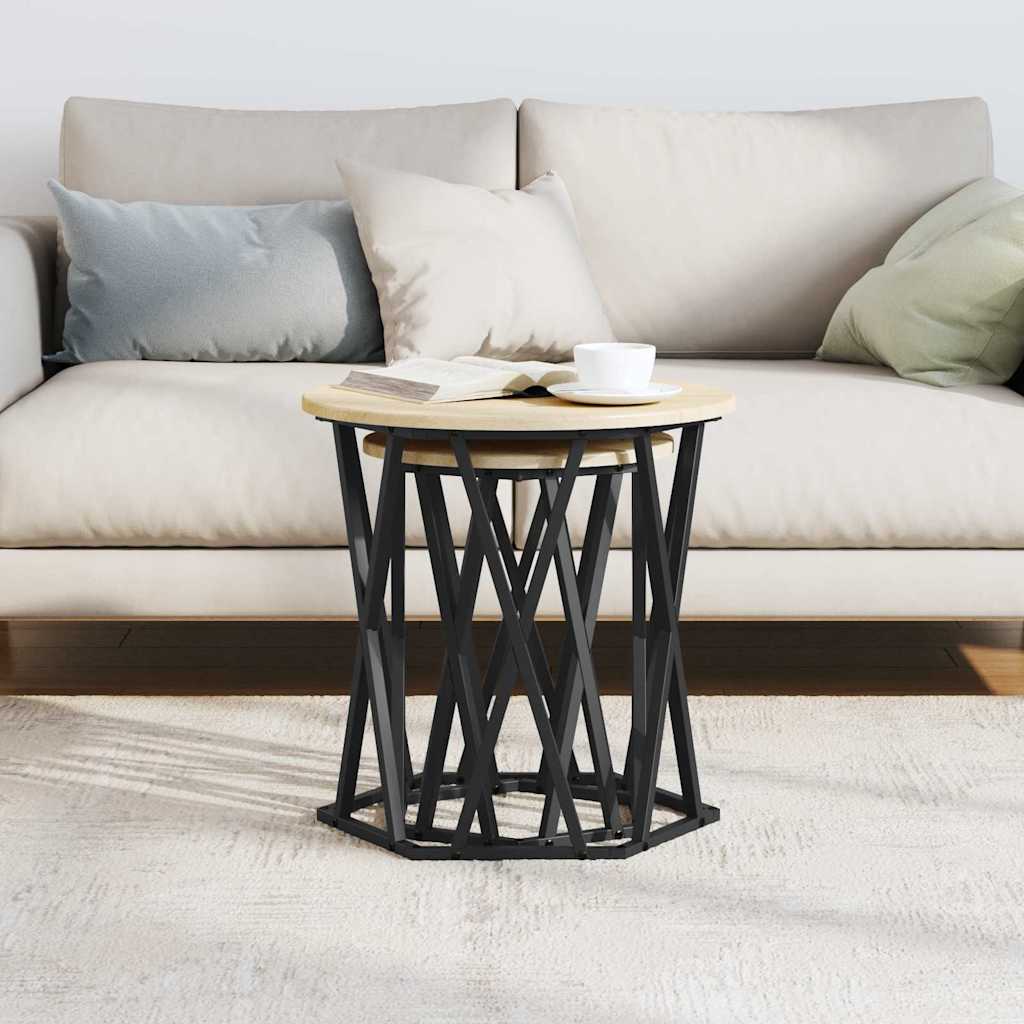 vidaXL Stolik kawowy 2 pcs Dąb Sonoma Drewno inżynieryjne i stal
