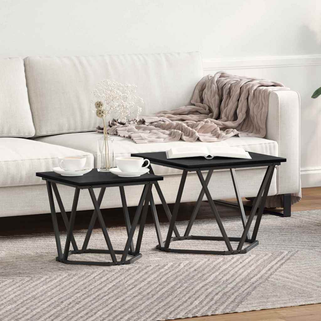 vidaXL Zestaw stolików bocznych 2 pcs Czarny dąb 50 x 50 x 40 cm