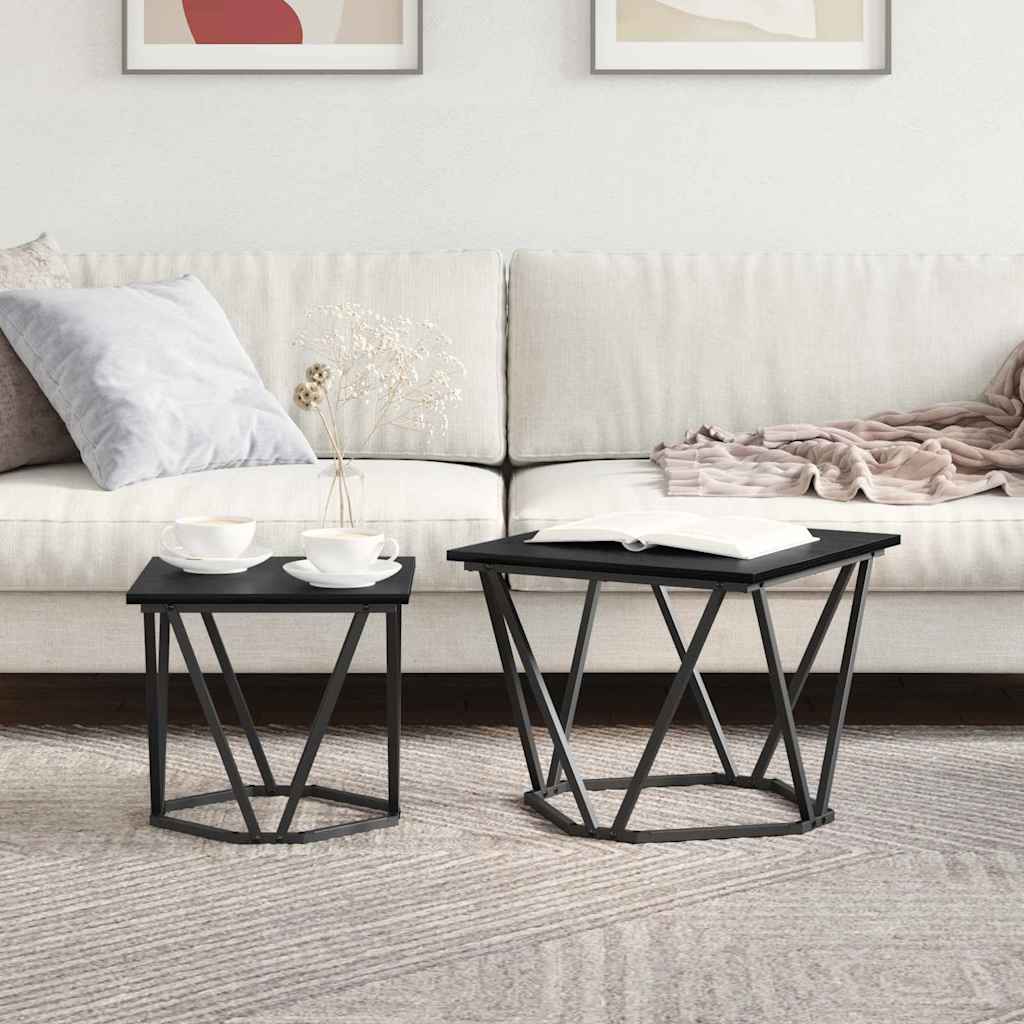 vidaXL Zestaw stolików bocznych 2 pcs Czarny dąb 50 x 50 x 40 cm