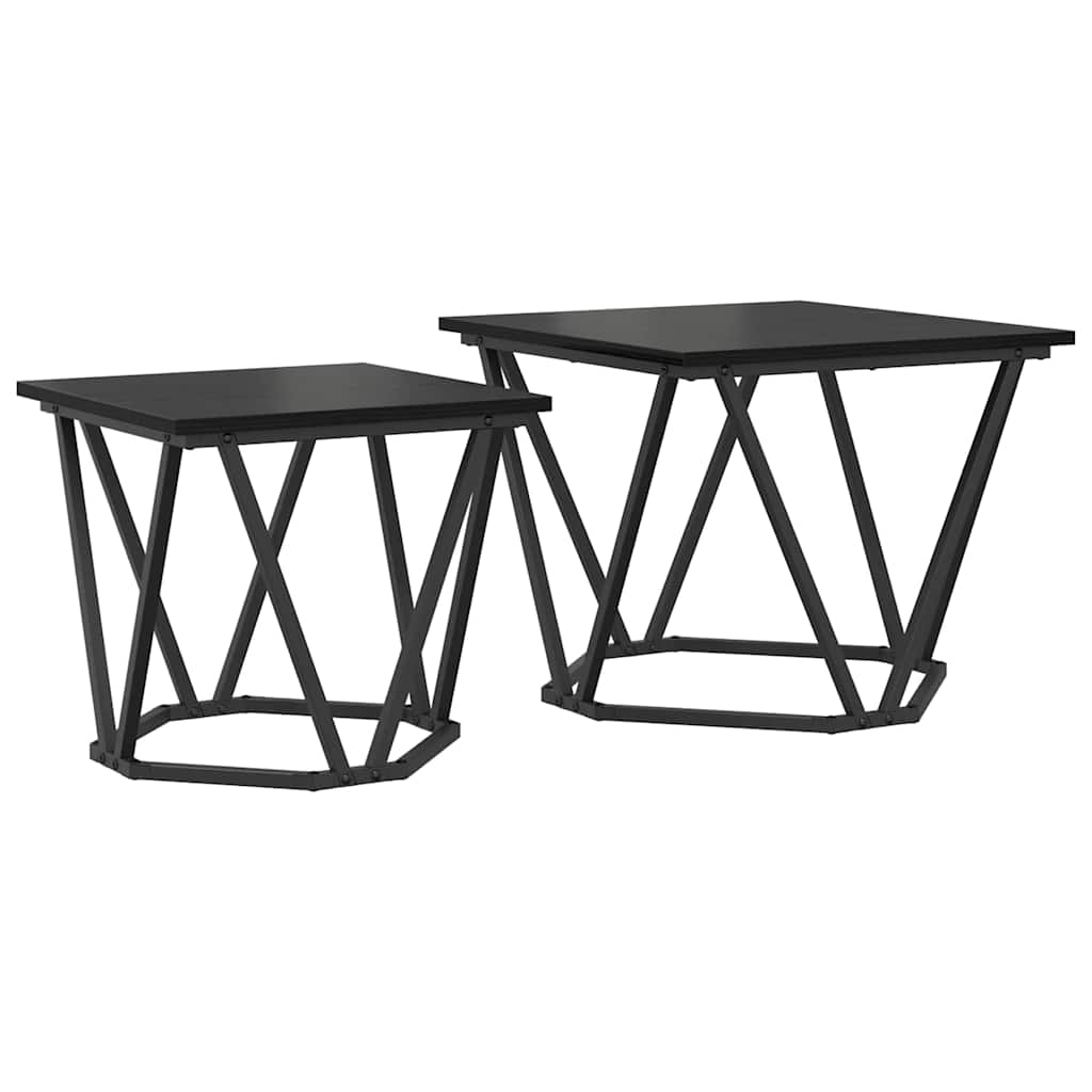 vidaXL Zestaw stolików bocznych 2 pcs Czarny dąb 50 x 50 x 40 cm