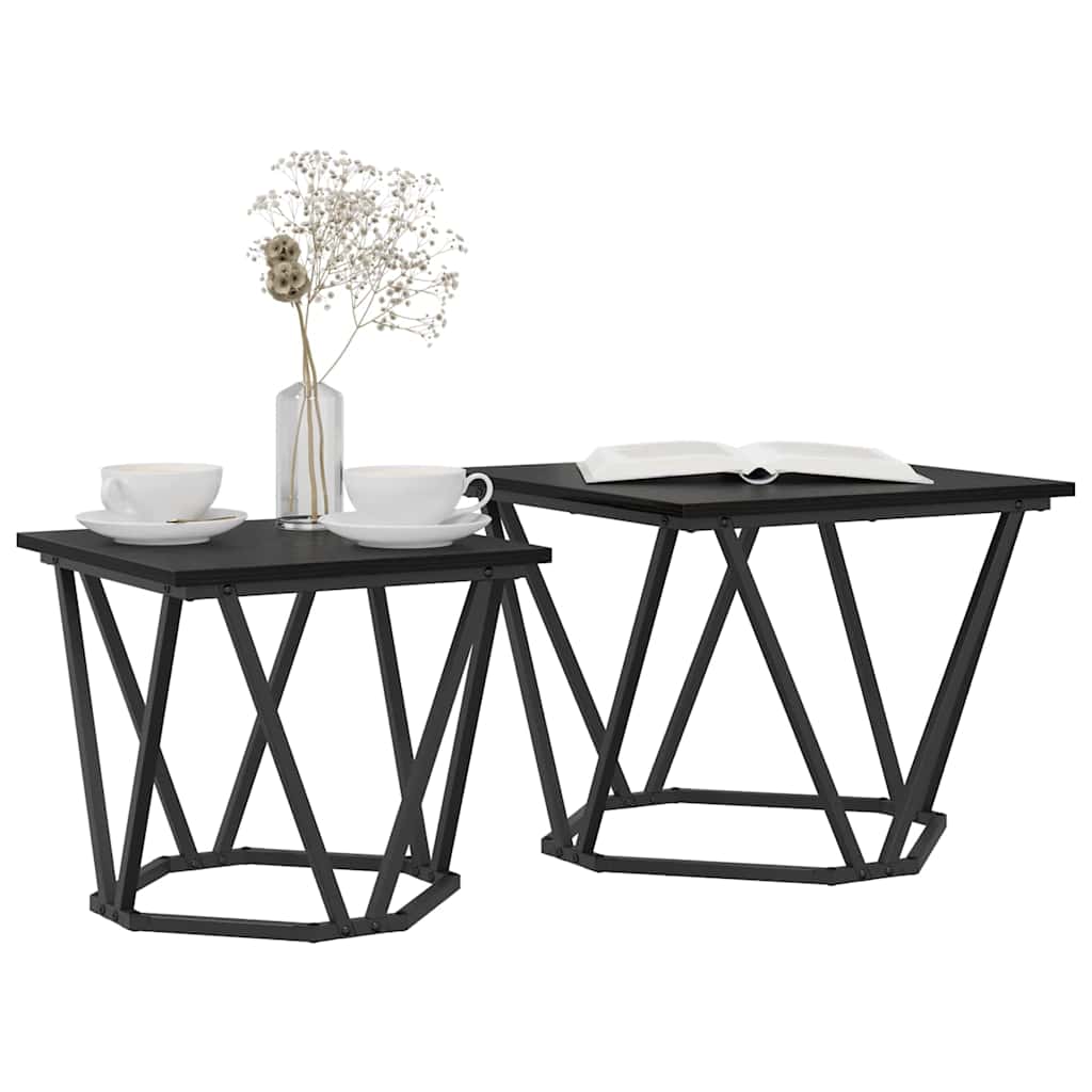 vidaXL Zestaw stolików bocznych 2 pcs Czarny dąb 50 x 50 x 40 cm