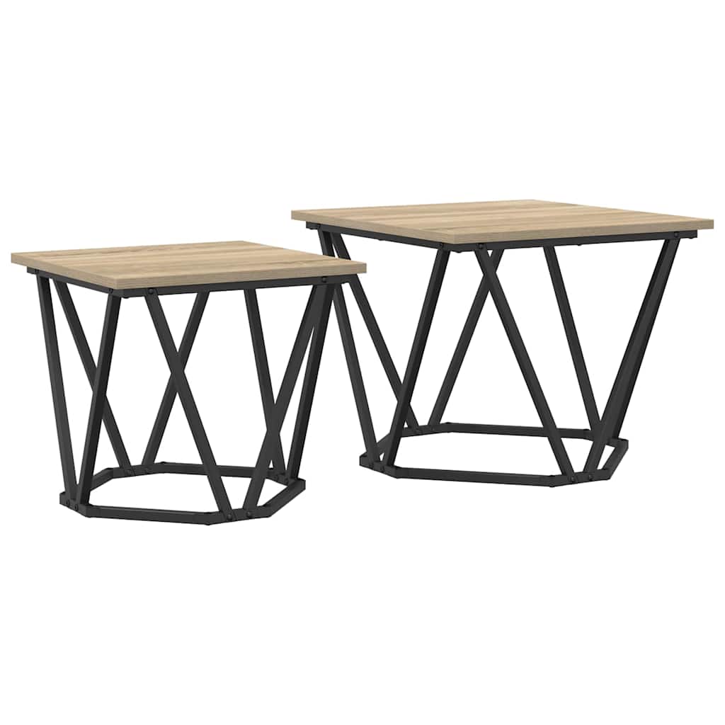 vidaXL Zestaw stolików bocznych 2 pcs Dąb Sonoma