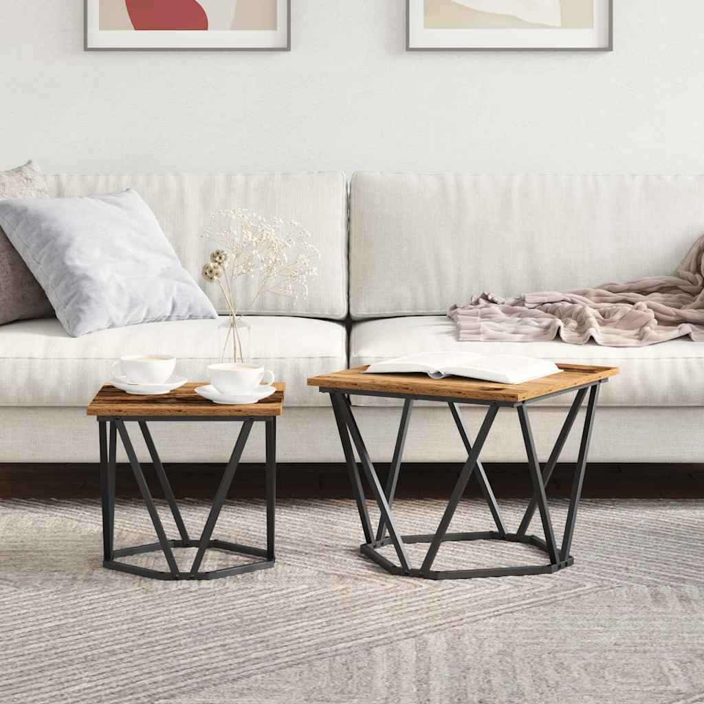 vidaXL Zestaw stolików bocznych 2 pcs drewno z odzysku