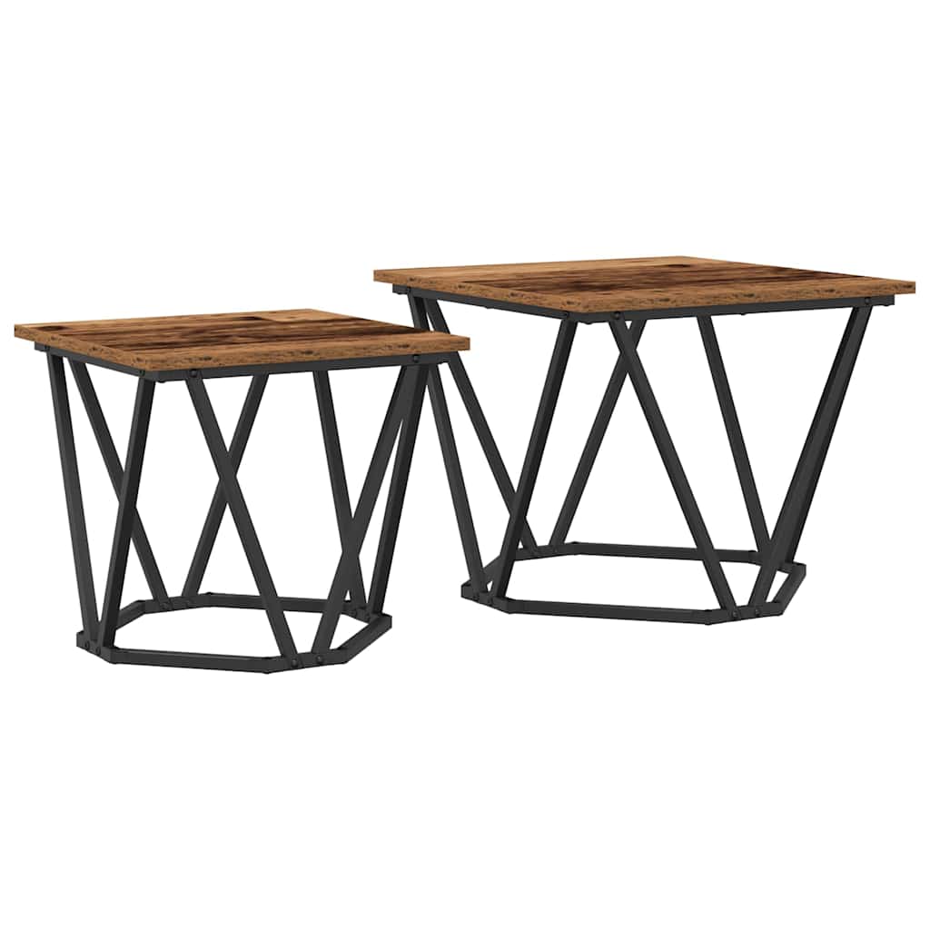 vidaXL Zestaw stolików bocznych 2 pcs drewno z odzysku