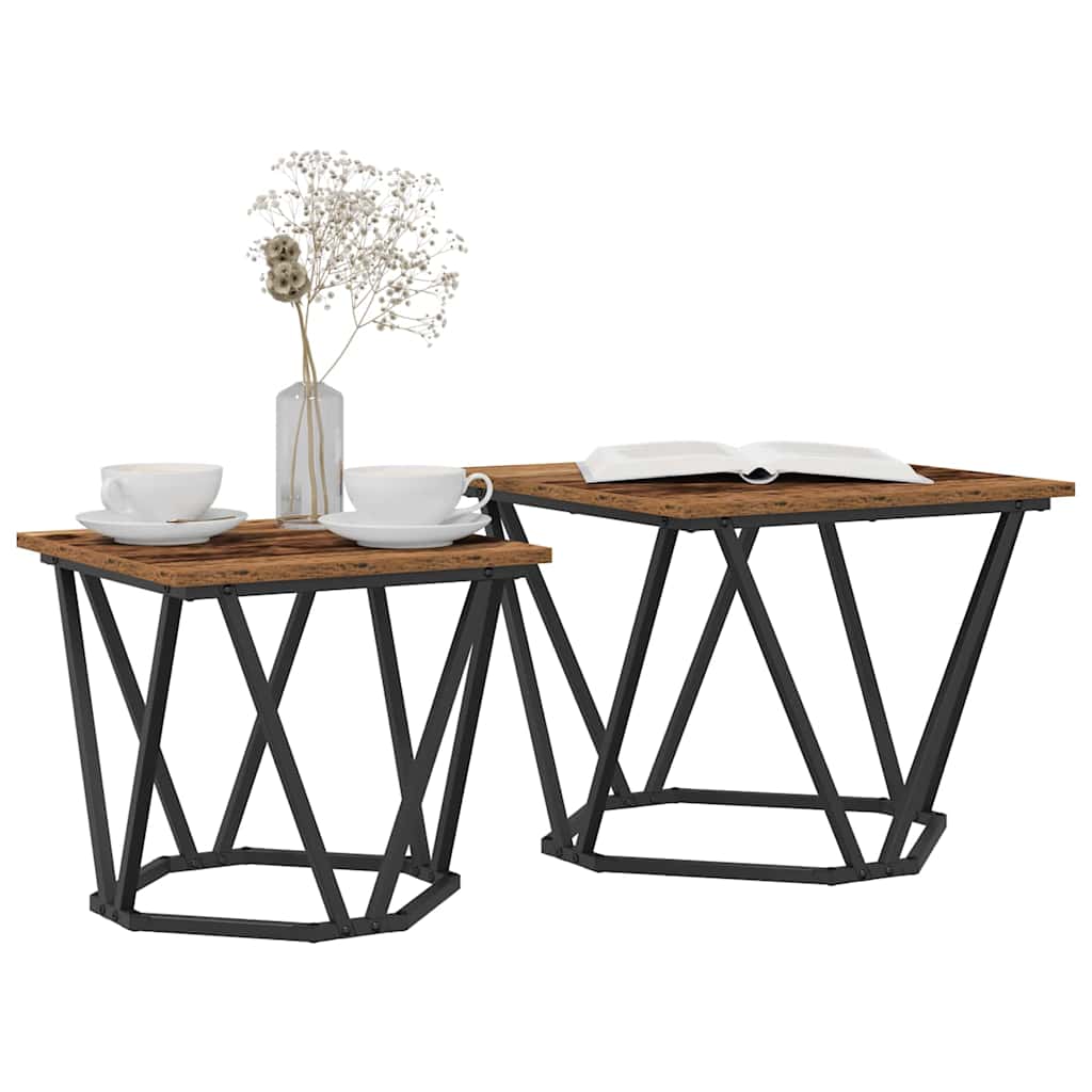 vidaXL Zestaw stolików bocznych 2 pcs drewno z odzysku