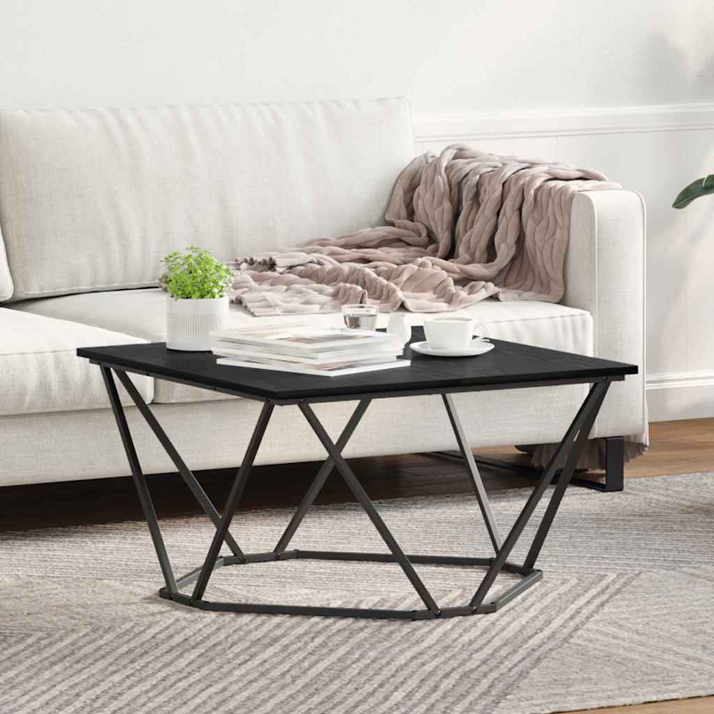 vidaXL Stolik kawowy Czarny Dąb 80 x 80 x 45 cm